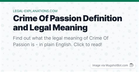 crime of passion definition